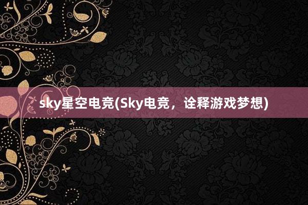 sky星空电竞(Sky电竞，诠释游戏梦想)