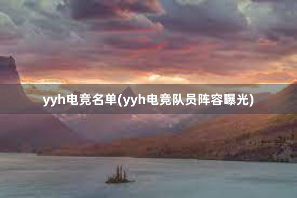 yyh电竞名单(yyh电竞队员阵容曝光)