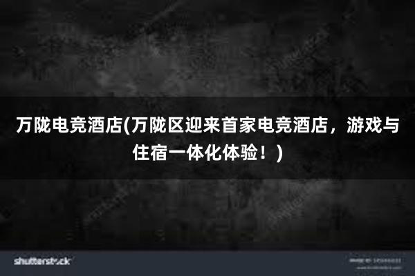 万陇电竞酒店(万陇区迎来首家电竞酒店，游戏与住宿一体化体验！)