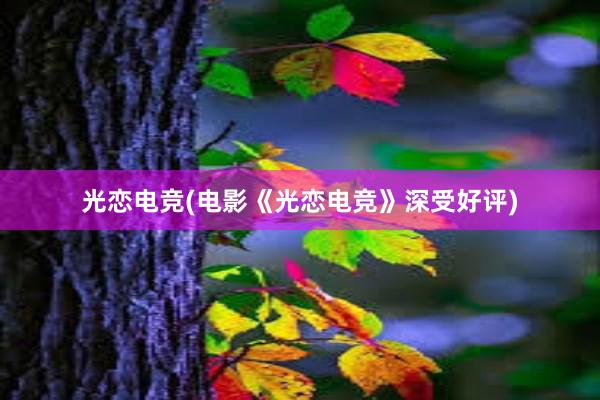 光恋电竞(电影《光恋电竞》深受好评)