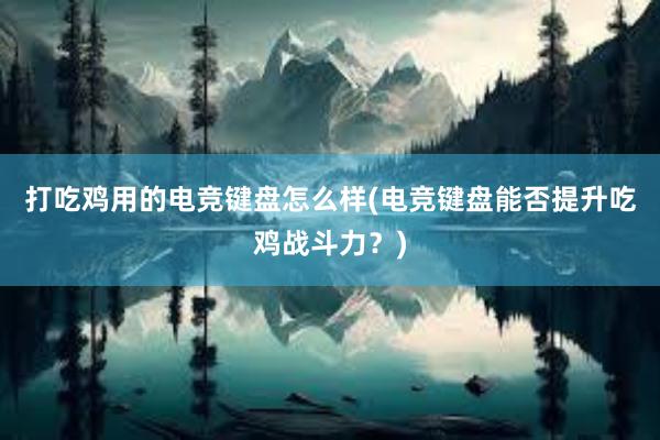 打吃鸡用的电竞键盘怎么样(电竞键盘能否提升吃鸡战斗力？)