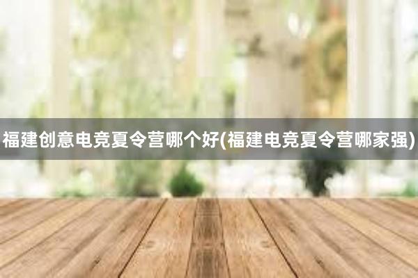 福建创意电竞夏令营哪个好(福建电竞夏令营哪家强)