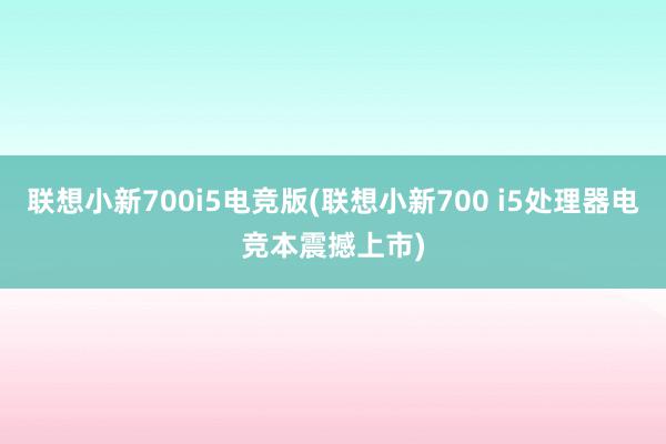 联想小新700i5电竞版(联想小新700 i5处理器电竞本震撼上市)