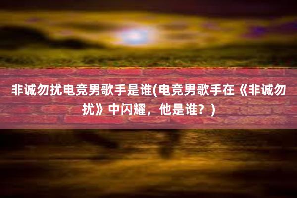 非诚勿扰电竞男歌手是谁(电竞男歌手在《非诚勿扰》中闪耀，他是谁？)