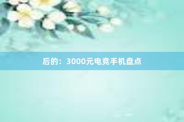 后的：3000元电竞手机盘点