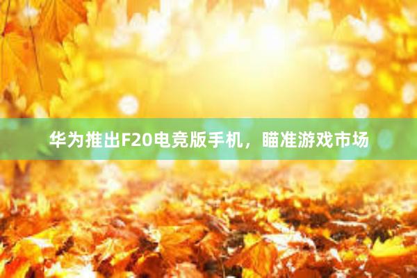 华为推出F20电竞版手机，瞄准游戏市场