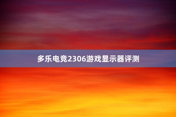 多乐电竞2306游戏显示器评测