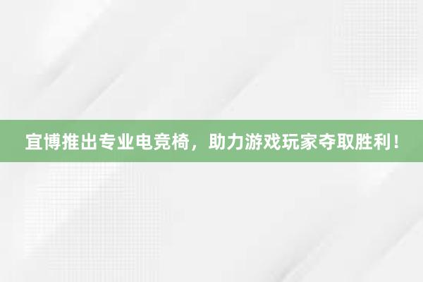 宜博推出专业电竞椅，助力游戏玩家夺取胜利！