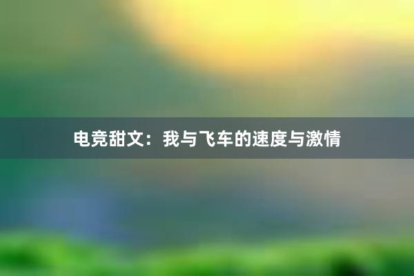 电竞甜文：我与飞车的速度与激情