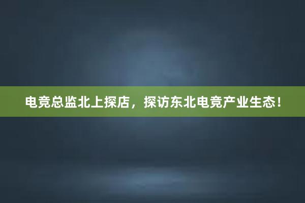 电竞总监北上探店，探访东北电竞产业生态！